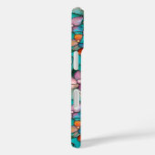 Coques Case-Mate iPhone Stained glass purple turquoise floral art pattern (Verso / Droite)