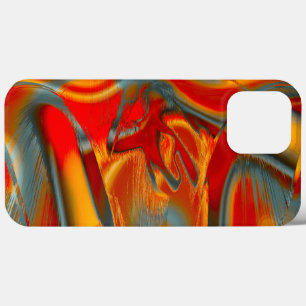 Case-Mate iPhone Case Staines incurvées avec rayures rouge à orange sur