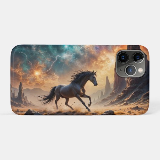 Coques Case-Mate iPhone Stallion du désert sauvage Nebula étoiles la foudr (Dos (Horizontal))