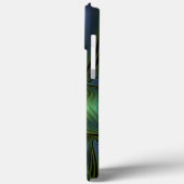 Coques Case-Mate iPhone Star Abstrait bleu brillant Vert or Fractal Nom (Verso / Gauche)