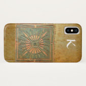 Coques Case-Mate iPhone STAR DU MATIN, Jaune, Brown, Monogramme blanc (Dos (Horizontal))