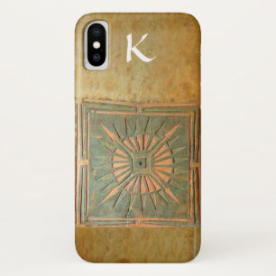 Coques Pour iPhone STAR DU MATIN, Jaune, Brown, Monogramme blanc