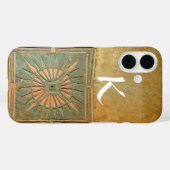 Coques Case-Mate iPhone STAR DU MATIN, Jaune, Brown, Monogramme blanc (Verso (horizontal))