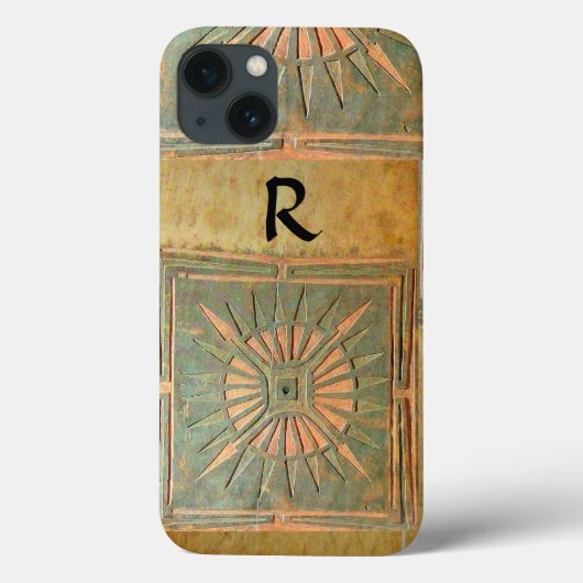 Coques Case-Mate iPhone STAR DU MATIN, Jaune, Brown, Monogramme noir (Verso)