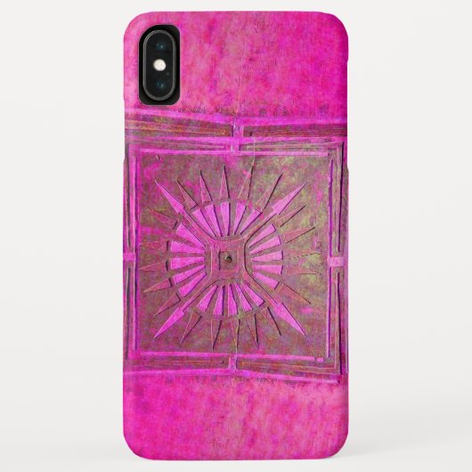 Coques Case-Mate iPhone STAR DU MATIN, Rose, Noir, Fuchsia Monogramme (Dos)