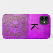 Coques Case-Mate iPhone STAR DU MATIN, Violet, Noir, Monogramme (Dos (Horizontal))