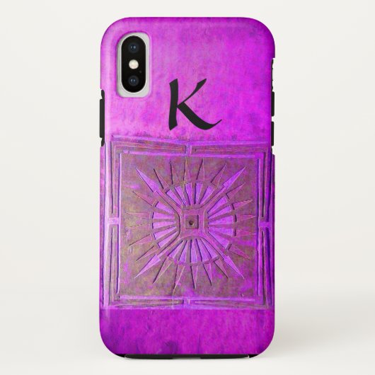 Coques Case-Mate iPhone STAR DU MATIN, Violet, Noir, Monogramme (Dos)