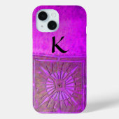 Coques Case-Mate iPhone STAR DU MATIN, Violet, Noir, Monogramme (Verso)