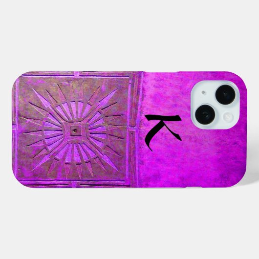 Coques Case-Mate iPhone STAR DU MATIN, Violet, Noir, Monogramme (Verso (horizontal))