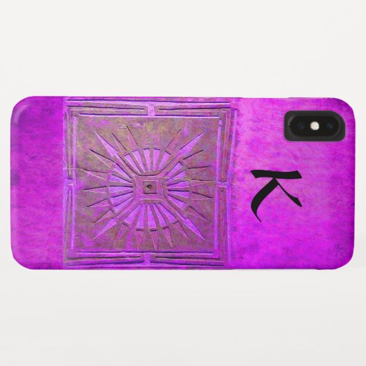 Coques Case-Mate iPhone STAR DU MATIN, Violet, Noir, Monogramme (Dos (Horizontal))