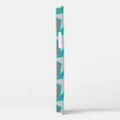 Coques Case-Mate iPhone Star moderne géométrique, gris et turquoise (Verso / Droite)