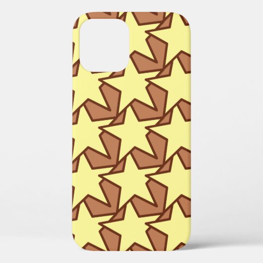 Coques Case-Mate iPhone Star moderne géométrique, jaune clair et cacao Bro (Verso)