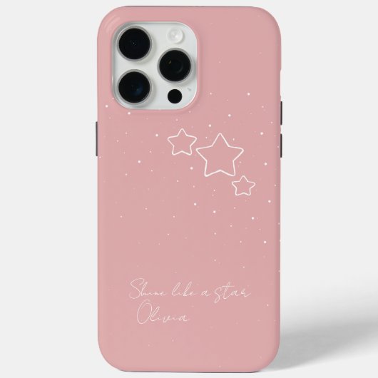 Coques Case-Mate iPhone Star Trio en rose et blanc avec message et nom (Verso)