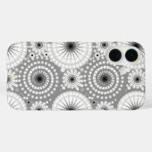Coques Case-Mate iPhone Starburbs et pingwheel, gris, noir et blanc (Verso (horizontal))