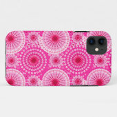 Coques Case-Mate iPhone Starburbs et pinwheel, fuchsia rose & maron (Dos (Horizontal))