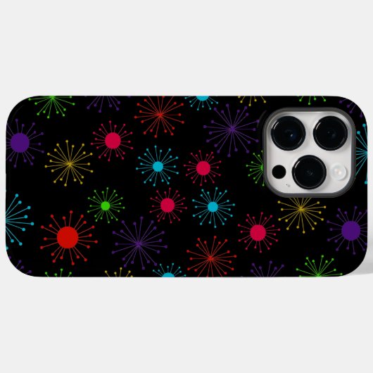 Coques Case-Mate iPhone Starburst de Fireworks rétro (Verso (horizontal))
