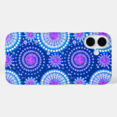 Coques Case-Mate iPhone Starbursts and pinwheels, Blue cobalt & white (Verso (horizontal))