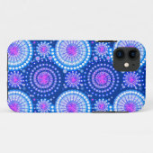 Coques Case-Mate iPhone Starbursts and pinwheels, Blue cobalt & white (Dos (Horizontal))