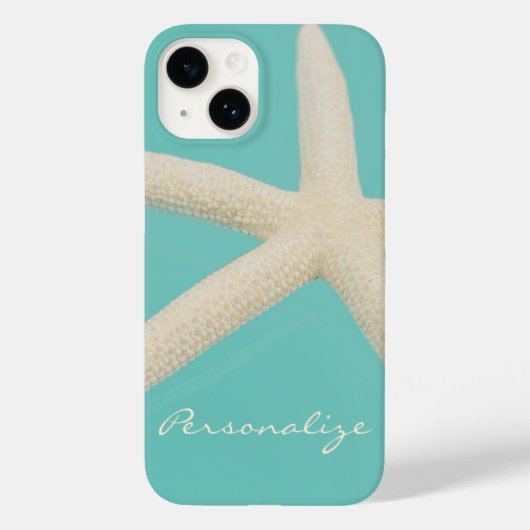 Coques Case-Mate iPhone Starfish élégante plage de l'océan crème turquoise (Verso)