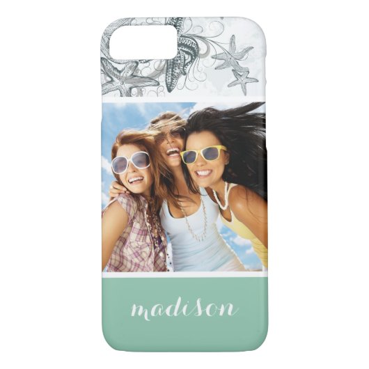 Coques Case-Mate iPhone Starfish Sur Le Motif De Mer | Votre photo et votr (Dos)