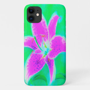 Case-Mate iPhone Case Stargazer rose chaud Lily sur Turquoise et vert