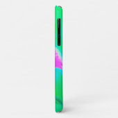 Coques Case-Mate iPhone Stargazer rose chaud Lily sur Turquoise et vert (Dos/Gauche)