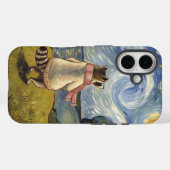 Coques Case-Mate iPhone Starry Night Stroll - Cosy Raccoon Art (Verso (horizontal))