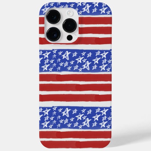 COQUES Case-Mate iPhone STARS ET STRIPES PATRIOTIQUES BLEUS ROUGES (Verso)