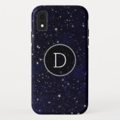 Coques Case-Mate iPhone Stars Space Galaxy Blue Cosmos Night Sky Monogramm (Dos)