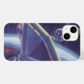 Coques Case-Mate iPhone Station spatiale orbitante de science-fiction vint (Verso (horizontal))