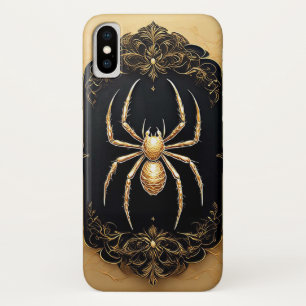 Case-Mate iPhone Case Statue d'araignée en or sur design de filigrane or
