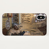 Coques Case-Mate iPhone Statue de Jésus dans une chapelle calme. (Dos (Horizontal))