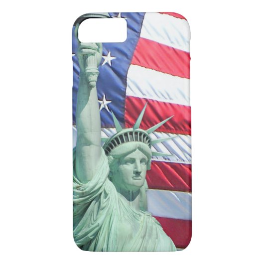 Coques Case-Mate iPhone Statue de la Liberté et drapeau américain (Dos)