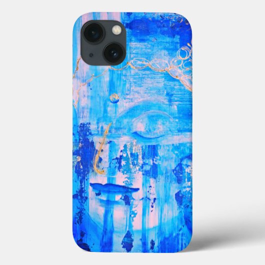 Coques Case-Mate iPhone Statue de tête de Bouddha bleu spirituel Abstraite (Verso)