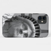 Coques Case-Mate iPhone Statue noire et blanche de Liberty New York (Dos (Horizontal))