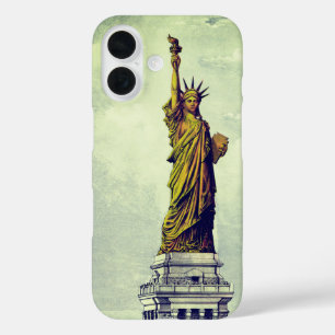 Coques iPhone 16 Statue vintage de la Liberté