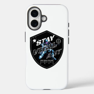 Coques iPhone 16 "Stay Vigilant - Bold Motivational Design"