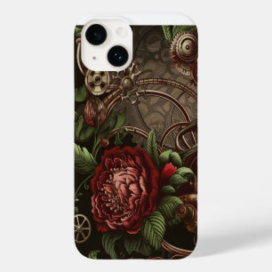 Coque Pour iPhone 14 Steampunk Botanique Elegance Gears and Blooms in