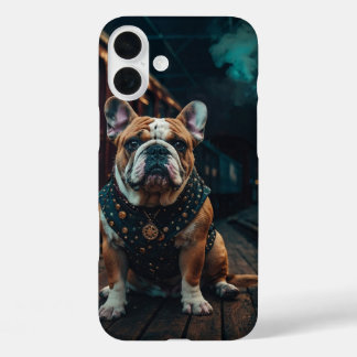 Coques iPhone 16 Plus Steampunk Bulldog Stationmaster Portrait