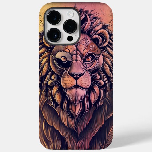 Coques Case-Mate iPhone Steampunk Couleur Gradient Lion Rustique (Verso)
