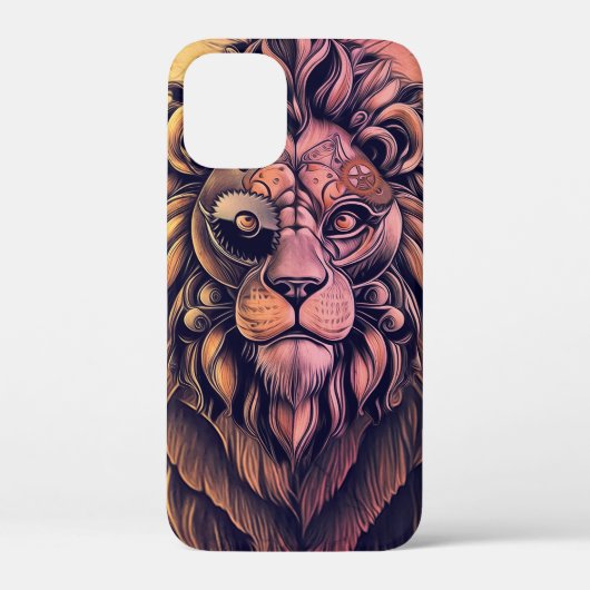 Coques Case-Mate iPhone Steampunk Couleur Gradient Lion Rustique (Verso)