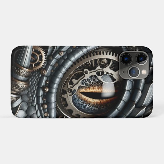 Coques Case-Mate iPhone Steampunk Dragon Eye Closeup Ai Art (Dos (Horizontal))
