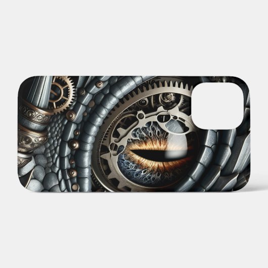 Coques Case-Mate iPhone Steampunk Dragon Eye Closeup Ai Art (Verso (horizontal))