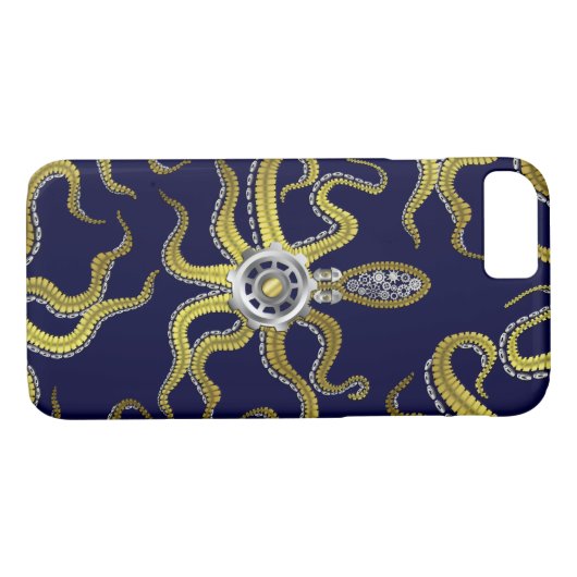 Coques Case-Mate iPhone Steampunk embraye le poulpe Kraken (Dos (Horizontal))