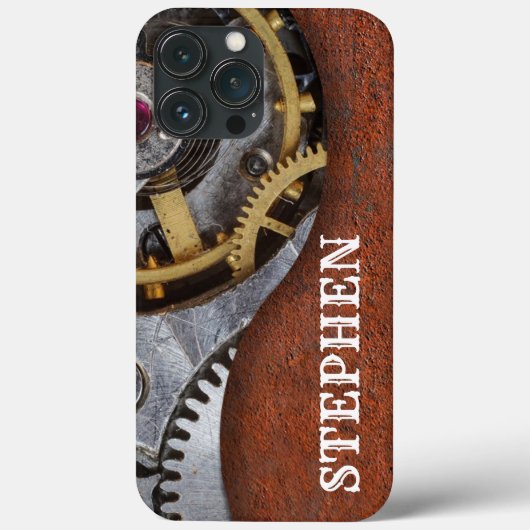 Coques Case-Mate iPhone Steampunk Ingénieur Mécanique Engrenages Métal rou (Verso)