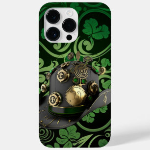 COQUE POUR POUR iPhone 14 PRO MAX STEAMPUNK IRLANDAIS GREEN & BLACK LEPRECHAUN CASQU