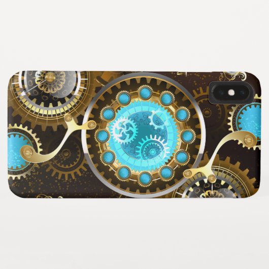Coques Case-Mate iPhone Steampunk Rusty Background (Dos (Horizontal))