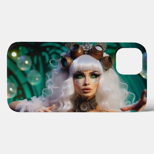 Coques Case-Mate iPhone Steampunk Victorian Futuristic Green Dancer (Verso (horizontal))