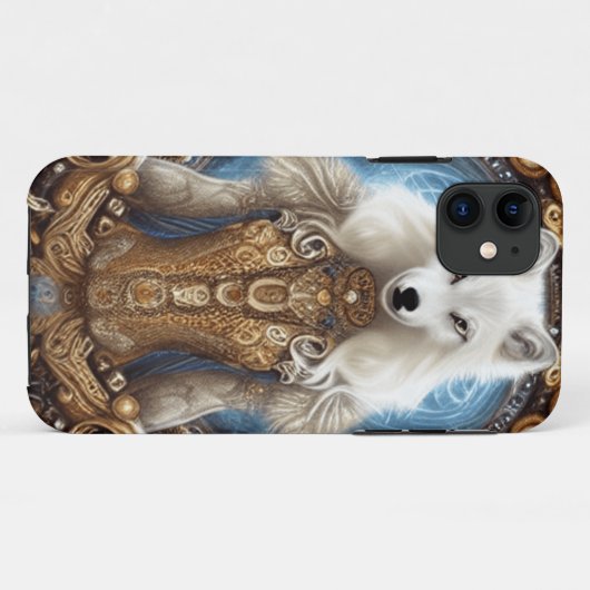 Coques Case-Mate iPhone Steampunk Whimsical charmant loup blanc (Dos (Horizontal))
