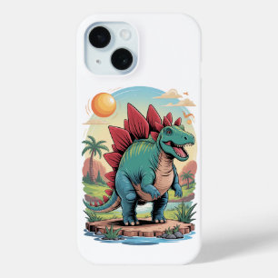 Coque Pour iPhone 15 Stégosaure heureux